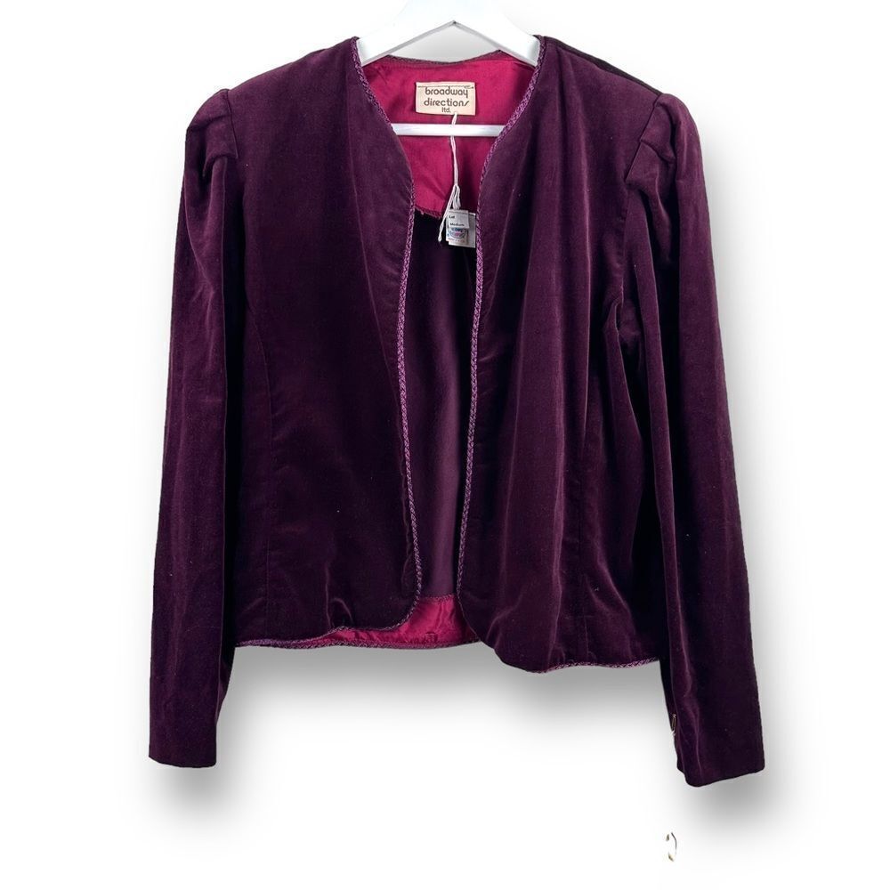 Broadway Directions plum velour vintage jacket NWT size M - Picture 1 of 10